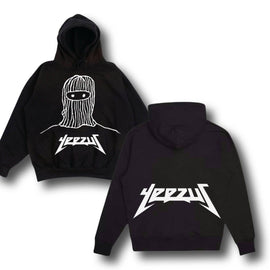 Kanye West Ye Yeezus Album Logo Ski Mask Sketch Premium Black Streetwear Hoodie