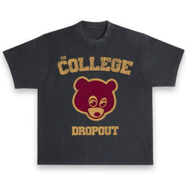 Kanye West Ye The College Dropout Heavyweight Vintage Style Washed Black T-Shirt