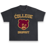 Kanye West Ye The College Dropout Heavyweight Vintage Style Washed Black T-Shirt
