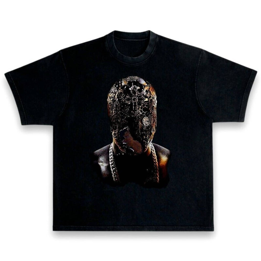 Kanye West Ye Yeezus Gold Mask Heavyweight Streetwear Boxy Vintage Style T-Shirt