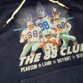 The 88 Club Dallas Cowboys Vintage Distressed Style Premium Hoodie in Navy