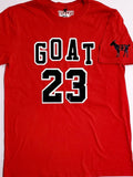 Michael Air Jordan GOAT G.O.A.T. Chicago Bulls Red Black White Jersey Premium T-Shirt