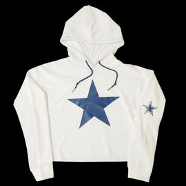 Dallas Cowboys Women's Alternate Throwback Double Star Logo Premium Cropped Hoodie