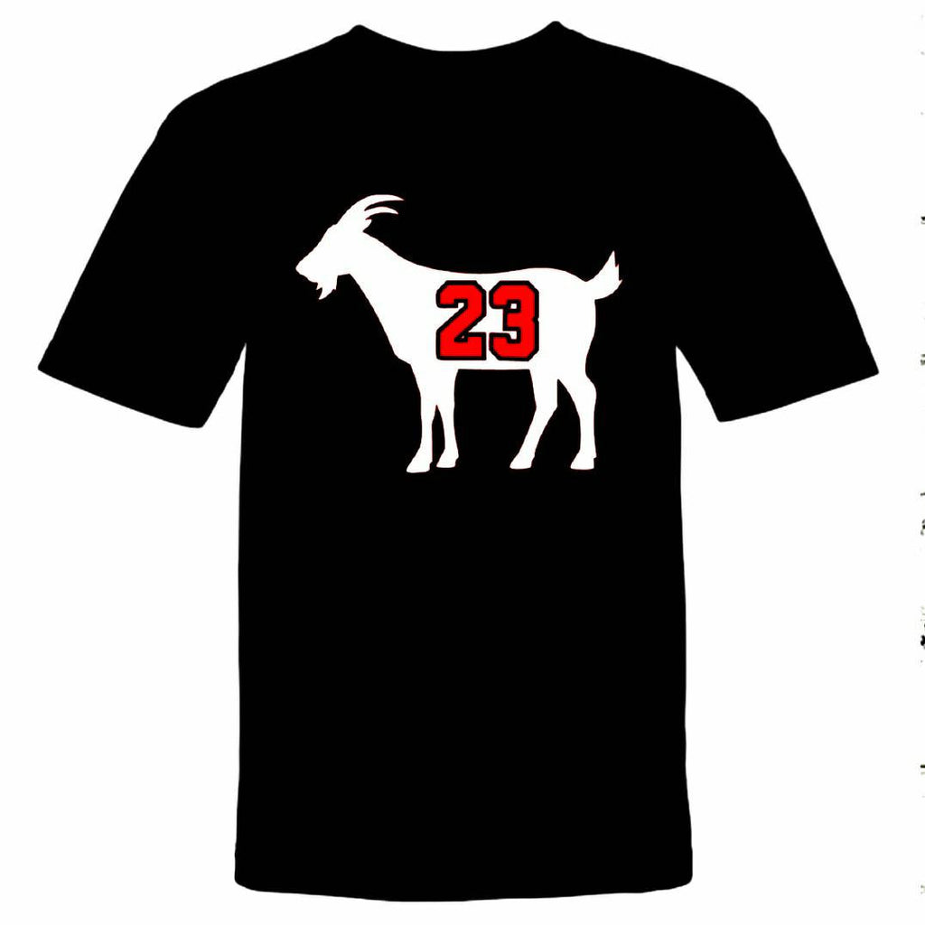 Michael Air Jordan Goat G.O.A.T. Chicago Bulls Red Black White Jersey Premium T-Shirt, XS